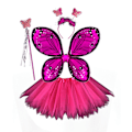 Pikkukuva 8 / 10: Lasten pukurekvisiitta Butterfly Wings setit PUNAINEN 3 KPL/ SET Red 3Pcs/set-3Pcs/set