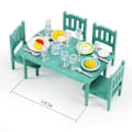 Miniatyrbilde 6 av 10: Dukkehus Miniatyrseng Dekorativ treplate SPISEBORD Dining table series