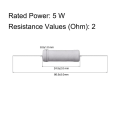 Miniatyrbilde 2 av 5: 2 Ohm motstand metalloksidfilmmotstander 10 STK 10 STK 10pcs