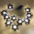 Miniatyrbild 4 av 7: 1.65M 10LED Hanukkah Ornament David Star of David String Lights Blue