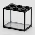 Miniatyrbillede 1 af 10: Betta Fish Tank Building Block Aquarium SORT SORT black