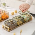 Miniatyrbilde 8 av 10: 3/4/6 rist fruktfat tørr frukt oppbevaringsboks GULL 4 NETT 4 NETT Gold 4 Grid-4 Grid