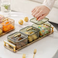 Miniatyrbillede 8 af 10: 3/4/6 Grid Frugttallerken Tør Frugt Opbevaringsboks GULD 3 GRID 3 GRID Gold 3 Grid-3 Grid