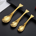 Miniatyrbillede 3 af 10: Dessertske Forgyldt ske SORT S Black S