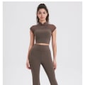 Miniatyrbilde 6 av 10: Yoga Crop Topp for kvinner LILLA L Purple L
