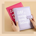 Pikkukuva 10 / 10: 100 kirjekuoren haaste Binder Kirjekuoret Säästöhaasteet rose red