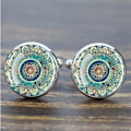 Miniatyrbillede 8 af 10: Mandala Manchetknapper Manchetknapper til mænd 4 4 4