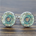 Miniatyrbillede 8 af 10: Mandala Manchetknapper Manchetknapper til mænd 7 7 7