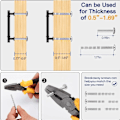 Pikkukuva 6 / 8: Reikäkahva Kaappi Oven kahva MUSTA 4 SET Black 4PcsSet-Set
