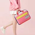 Miniatyrbillede 7 af 10: Kontrasterende Farve Laptop Taske Oplader Adapter Opbevaring Taske PINK Pink 16 Inch