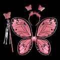 Pikkukuva 1 / 10: Lasten pukurekvisiitta Butterfly Wings setit PINK 3PCS/ SET Pink 3Pcs/set-3Pcs/set