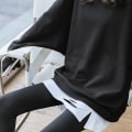 Miniatyrbillede 3 af 10: A-Line skjorte Split Flare Hem SORT XLA A Black XLA-A