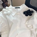 Pikkukuva 4 / 6: Muoti Kangas Rintaneula Flower Design Rintaneulat MUSTA WITH black with brooch-with brooch