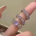 Pikkukuva 3 / 6: 3kpl/ set Epäsäännölliset sydänsormukset Finger Rings GOLDEN golden