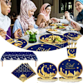 Pikkukuva 6 / 10: Eid-paperilautasarjoja - kupit, lautaset ja servietit 1 1