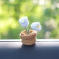Miniatyrbild 6 av 10: Handvävda prydnader Blommorprydnader i kruk G G G