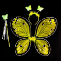 Pikkukuva 1 / 10: Lasten pukurekvisiitta Butterfly Wings setit KELTAINEN 3 KPL/ SET Yellow 3Pcs/set-3Pcs/set