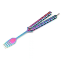 Miniatyrbild 1 av 10: Butterfly Folding Spoon Gaffel Balisong Training Tool GAFFEL fork