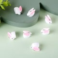 Pikkukuva 4 / 4: Rabbit Resin Charm Pienet Söpöt Eläimet Riipukset Mini Rabbit Helmet
