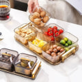 Miniatyrbillede 4 af 10: 3/4/6 Grid Frugttallerken Tør Frugt Opbevaringsboks GULD 4 GRID 4 GRID Gold 4 Grid-4 Grid