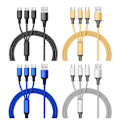 Pikkukuva 9 / 10: 3-in-1 nopea USB latauskaapeli Puhelinlaturi MUSTA Black