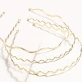 Miniatyrbilde 5 av 9: Metal Waves pannebånd tynne hårbånd GOLD 2 GULL 2 Gold 2