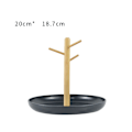 Miniatyrbillede 1 af 10: Trægren Opbevaringsbakke Nøgleophæng SORT RUND RUND Black Round-Round