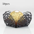 Miniatyrbillede 1 af 10: 50 stk Chokoladebakke Papir Chokolade Slikkopper SORT SORT Black