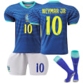 Miniatyrbillede 1 af 2: 24-25 Brasilien Udebanekids Fodboldtrøjer Sæt Fodboldtøj Nr. 10 Neymar 22