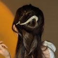 Miniatyrbillede 8 af 9: Rhinestone Banan Clip Sparkling Hair Claws GULD gold