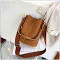 Miniatyrbillede 7 af 10: Minimalistisk Bucket Bag Håndholdt Skuldertaske SORT Black