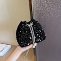 Pikkukuva 7 / 10: Chain Sequin Olkalaukku Iltajuhlalaukku MUSTA Black