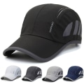 Miniatyrbillede 8 af 9: Hurtigttørrende Mesh Peaked Cap Sports Golf Baseball Cap GRÅ grey