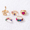 Miniatyrbild 6 av 10: 5st Imitation Ädelsten Ring Ring Set FÄRG colour
