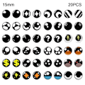 Pikkukuva 1 / 10: 20 kpl/10 paria Silmät Askartelu Silmät Nukke kristallisilmät 15 MMSTYLE 15mmStyle random