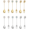 Miniatyrbillede 5 af 10: Star Moon Spoon Fork Dessert Kage Ske FORK-4 FORK-4 fork-4