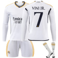 Miniatyrbillede 1 af 2: 2023-2024 Real Madrid Hjemmebanetrøje til børn med lange ærmer nr. 7 Vinicius Junior 24