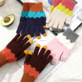Miniatyrbild 5 av 10: Stickade yllehandskar Ridning Split Finger Handskar C C C