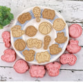 Miniatyrbilde 8 av 10: 8 stk/sett Cookie Cutters Kjeksform Deigstempel DIY Baking