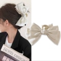 Miniatyrbild 3 av 10: Bowknot Hair Claw Bow Hårklämmor VIT white