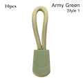 Miniatyrbild 1 av 10: 10 st Dragdragkedja ände ARMY GREEN STYLE 1 STYLE 1 Army Green Style 1-Style 1
