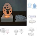 Miniatyrbilde 8 av 10: Hule kaninlys dekorasjon 3D hjerte kaninform 1 1 1