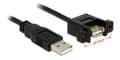 Miniatyrbilde 2 av 3: USB 2.0 Type-A hann til hunn panelmonteringskabel, 1m