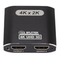 HDMI-splitter 1 in 2 ut, 4K HDMI-splitter för dubbla bildskärmar stöder 3D Full HD 1080P Aluminium HDMI-splitter Dubbel bildskärm HDMI-adapter