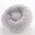 Rund mjuk fluffig hundbädd kattbädd Ljusgrå 80 cm