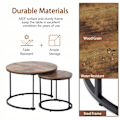 Miniatyrbillede 6 af 6: Rund Kaffebord - ARHATREYA - Sæt af 2 - MDF - Brun - Moderne Design