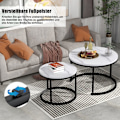 Miniatyrbillede 4 af 6: Rund Sofabord - ARHATREYA - Sæt af 2 - MDF - Trælook - Moderne Design Marmor