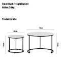 Miniatyrbild 5 av 6: Rund Kaffeebord - ARHATREYA - Set med 2 - MDF - Träytelse - Modern Design Marmor