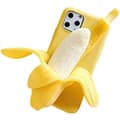 3D Gul Banan Legetøj Silikonecover til iPhone 11 Pro