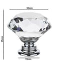 Miniatyrbillede 3 af 5: 12 stk 30 mm Krystalgreb Skab Kommode Knop Diamant Skuffehåndtag Trækhåndtag